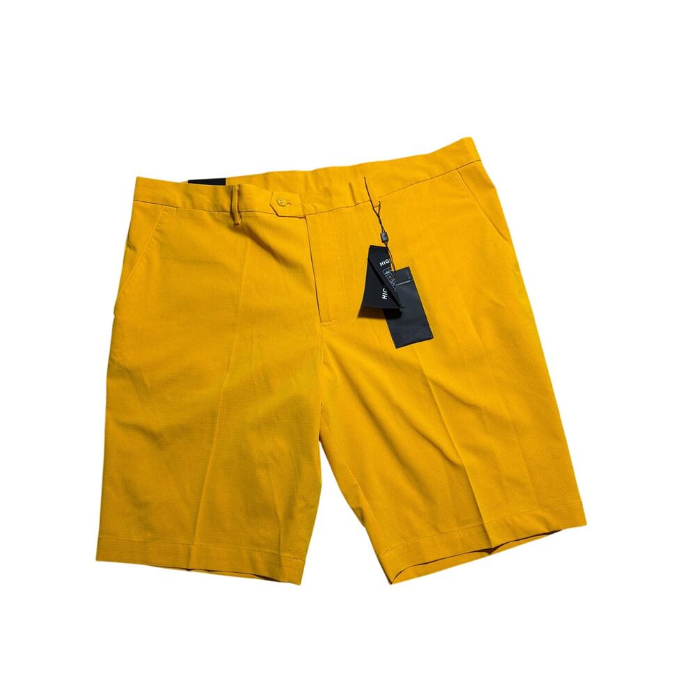 J. Lindeberg High Vent golf shorts mustard yellow Size 40 NEW